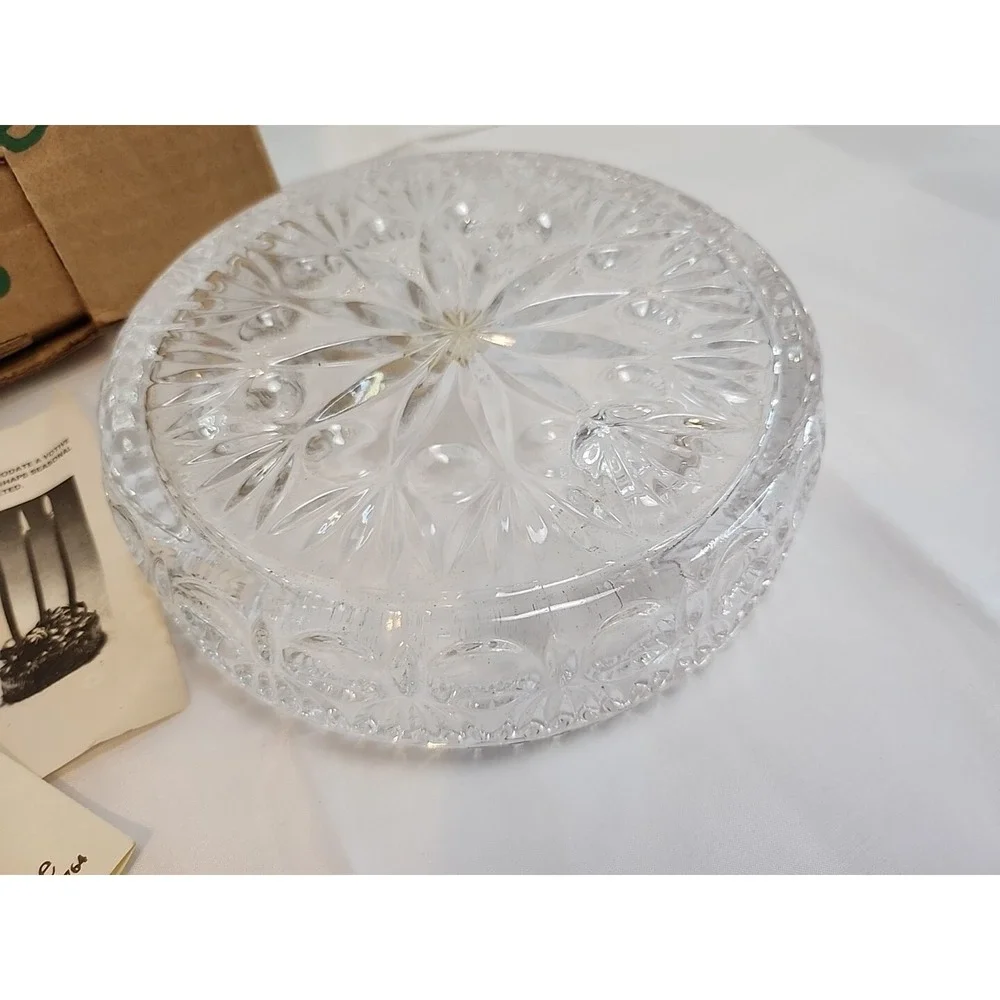 VTG Princess House 24% Full Lead Crystal 3 Lite Taper Candle Holder W/ 6 Candles